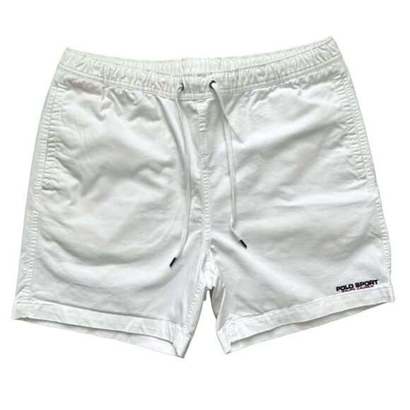 Polo Ralph Lauren Stretch Classic Drawstring Cotton Shorts Mens Size XL White - Picture 1 of 8